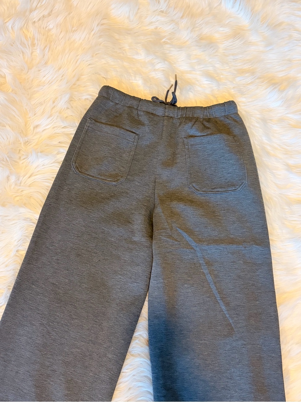 2 pc set Gray Wide-Leg Drawstring Track Pants - Picture 7 of 7